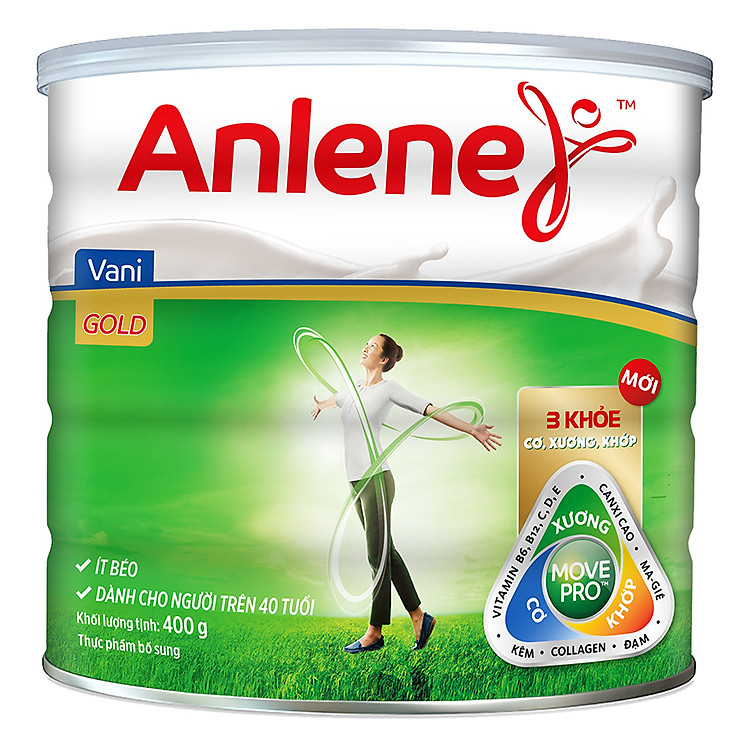 Sữa Bột Anlene Gold Movepro 3X Hương Vanilla (Hộp Thiếc 400g)