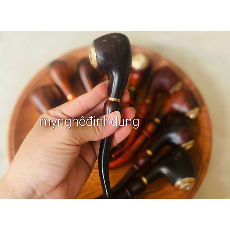 Tẩu Sì Gà Hút Thuốc Phong Cách Lịch Lãm Gỗ Trắc Đỏ Đen - Ảnh 3