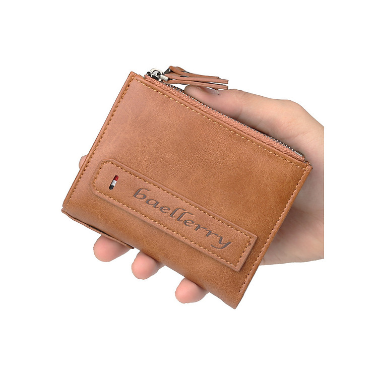 Bóp ví da nam có khóa nhiều ngăn sang trọng Baellery D3208 phụ kiện thời trang nam