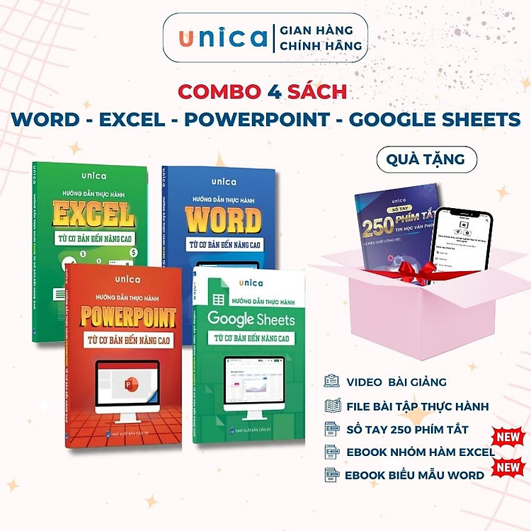 Word – Excel – Powerpoint – Google Sheets Unica từ cơ bản đến nâng cao kèm video bài giảng