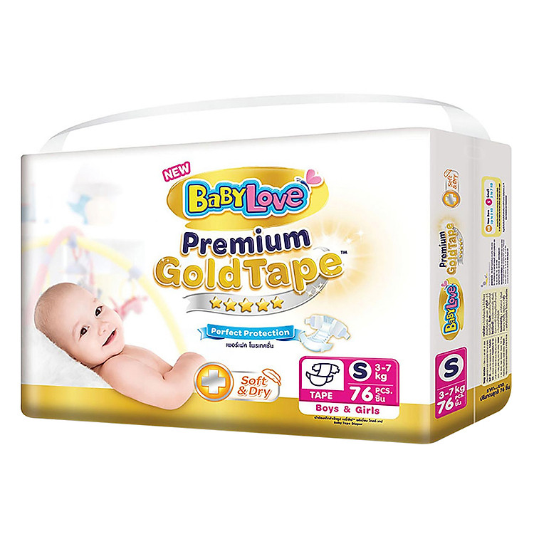 Tã Dán BabyLove Premium Gold S76 (Gói 76 Miếng)
