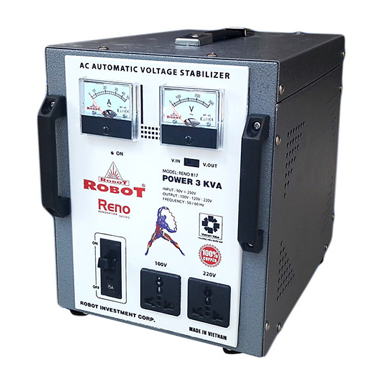 Ổn áp Robot 1 pha Reno 3KVA – Model RE3K818B - Hàng chính hãng