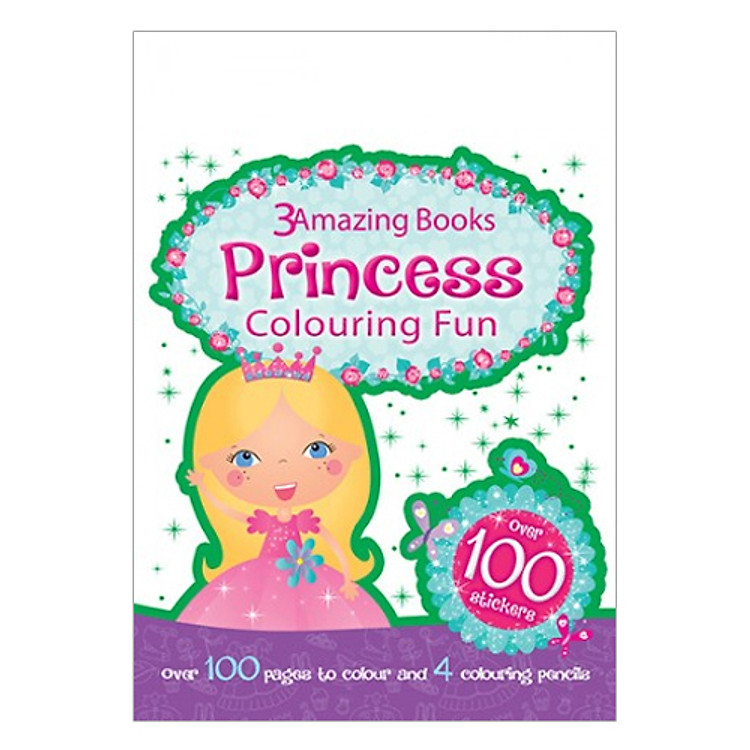 Sách tô màu 3 Amazing Books: Princess Colouring Fun