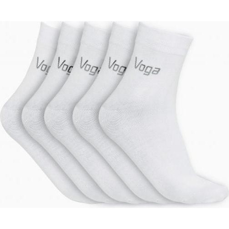Set 3 Đôi Tất Vớ Nam Cao Cấp Voga Cổ Cao Màu Trắng Sợi Modal