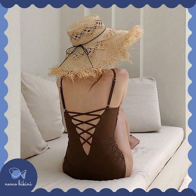 Nemo Bikini - Đồ bơi nữ, áo tắm, đồ bơi 1 mảnh liền thân đan dây sau lưng