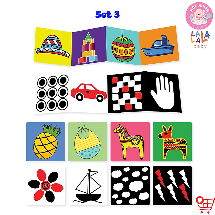 Bộ thẻ kích thích thị giác Lalala Baby Chính hãng Ưu đãi - Hình ảnh 3