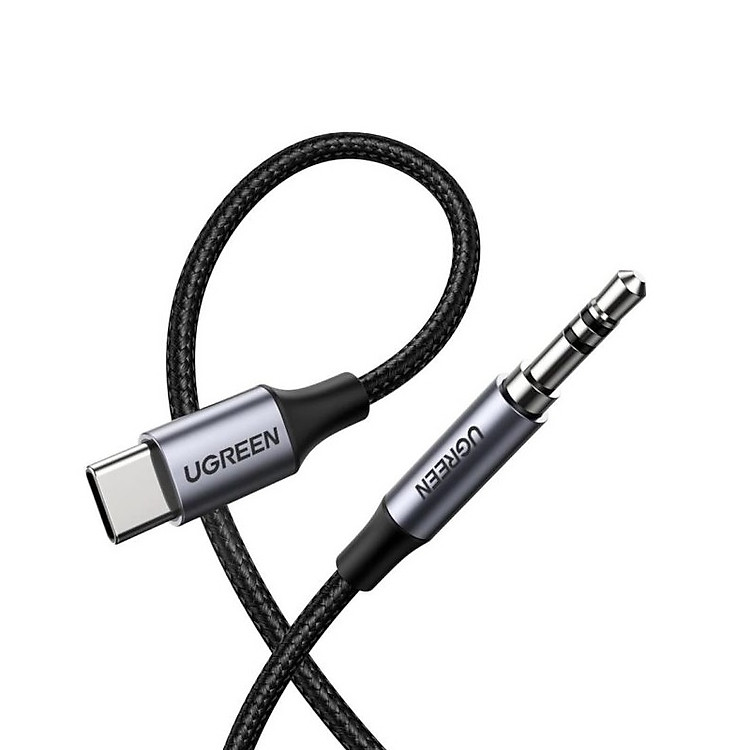Cáp chuyển đổi Type C sang 3.5mm Audio cao cấp 1M màu Bạc Ugreen UC30633AV143 Hàng chính hãng