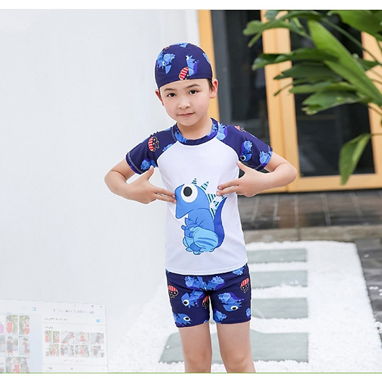 Đồ bơi bé trai quần short họa tiết Khủng long size cho bé từ 9kg đến 35kg