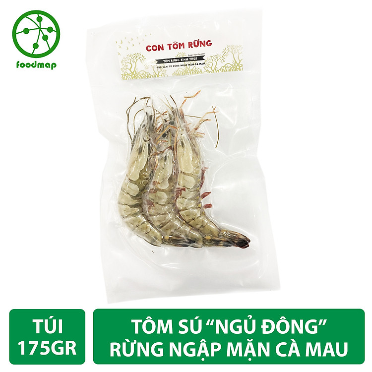 Tôm Sú "Ngủ Đông" Rừng Ngập Mặn Cà Mau Con Tôm Rừng Loại II - Hộp 175gr - Foodmap