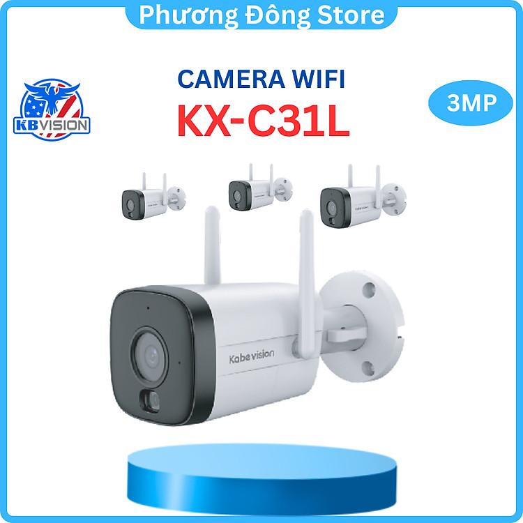Camera WiFi KBVISION KX-C51L 5.0MP Ánh sáng kép Báo động đèn và còi hú. hồng ngoại 30m, đàm thoại 2 chiều - Hàng chính hãng