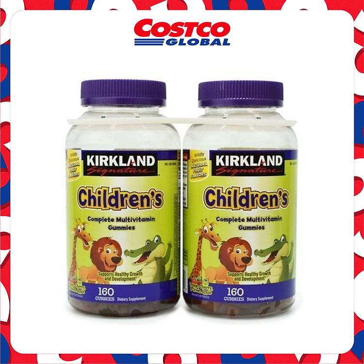 Cặp 2 - Kẹo Bổ Sung Vitamin Cho Bé Kirkland Children’s Multivitamin 160V x 2 Hũ - Mỹ