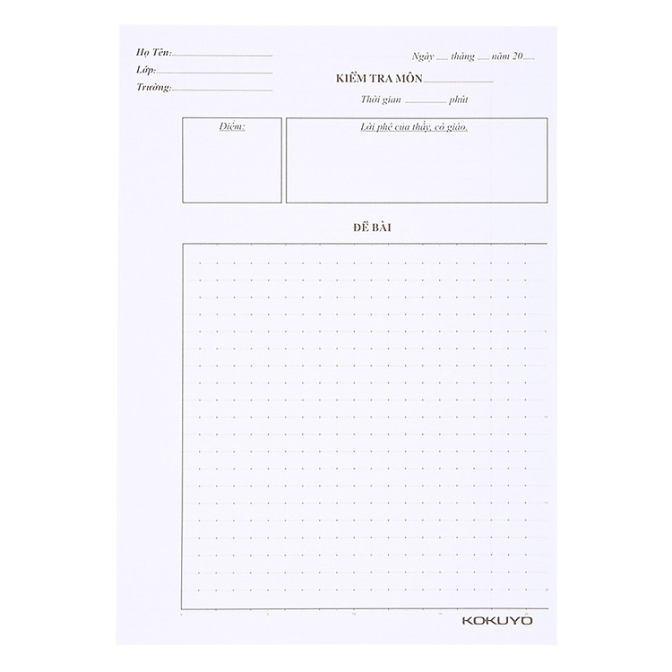 Giấy Kiểm Tra B5 Kẻ Ngang (25 tờ) - Ảnh 2