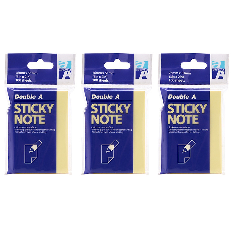 Giấy Note Vàng Double A (3 x 2 cm) (3 xấp)
