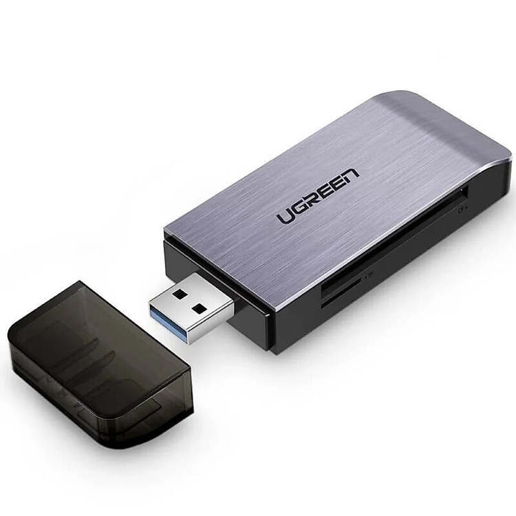 Đầu đọc thẻ USB 3.0 sang SD + TF + CF + MS cao cấp Màu Đen Ugreen 541OL50541PK Hàng chính hãng
