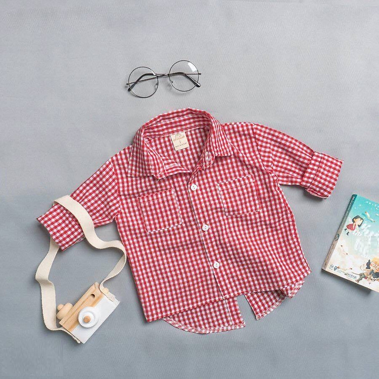 ÁO SƠ MI KẺ CARO XẺ CÚC