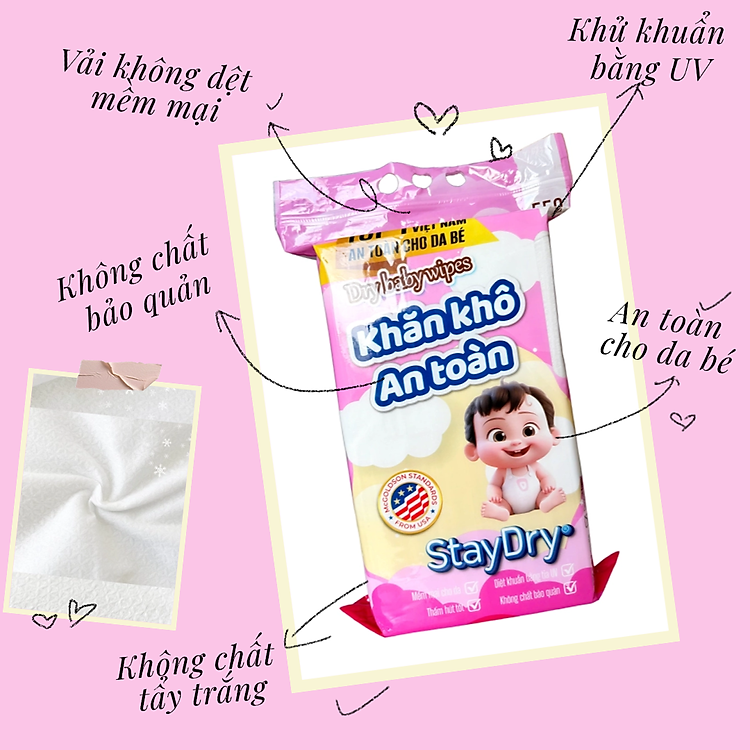 Khăn khô StayDry 550g tặng khăn ướt Chính hãng Giá tốt - Hình ảnh 3