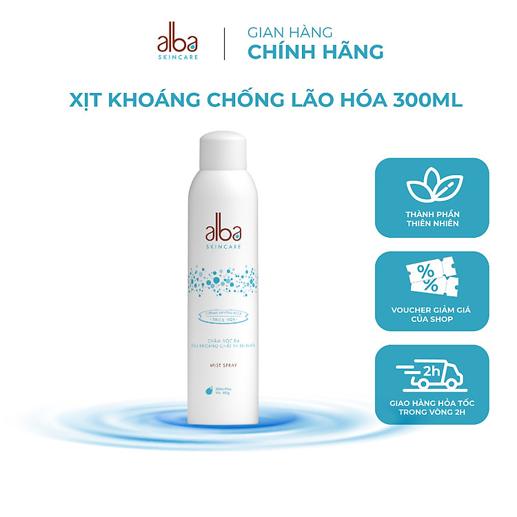 Xịt Khoáng ALBA SKINCARE Chống Lão Hóa Và Dưỡng Ẩm Cho Da 300ML