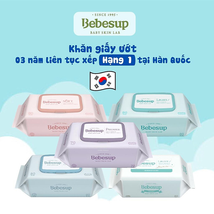 Khăn ướt Bebesup Premier 20 tờ Chính hãng Giá rẻ