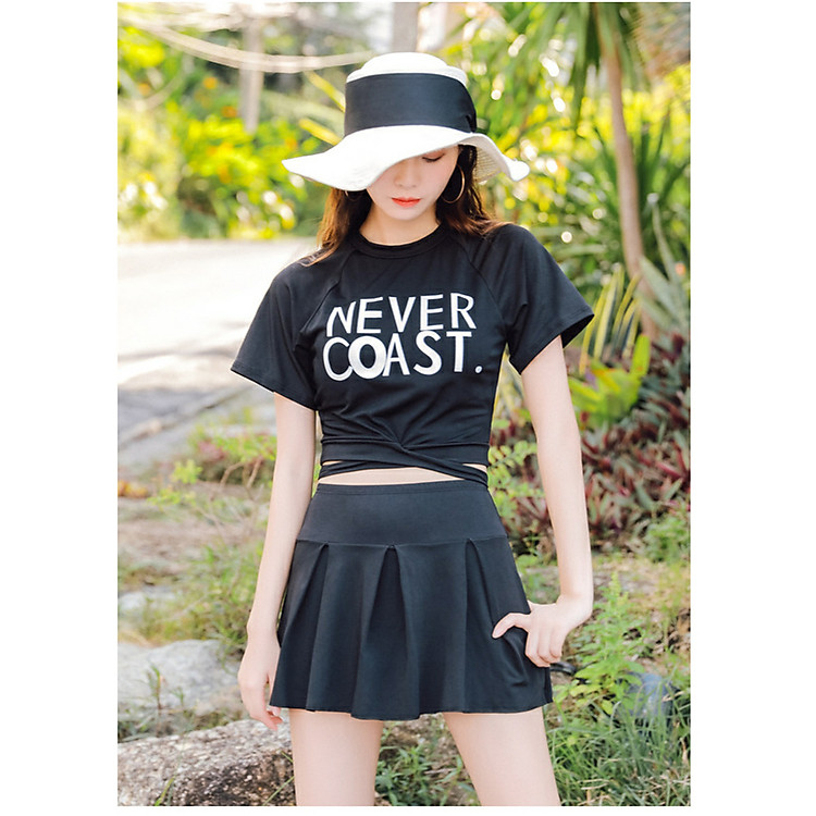 Bộ Đồ Bơi Đồ Tắm Biển 2 Mảnh Chất Thun Co Giãn (Dáng Thể Thao)