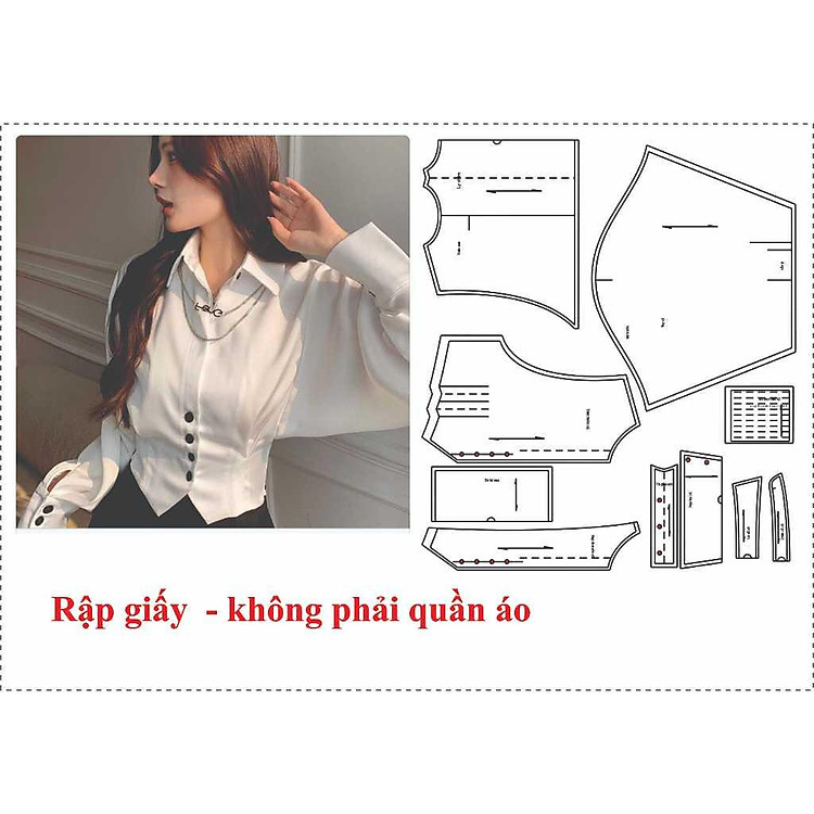 Rập giấy áo sơ mi cánh dơi mã 77 (A0)