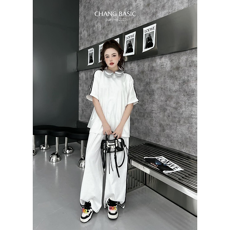 Đồ bộ nữ đồ mặc nhà Bigsize thun cotton chữ thêu quần dài carô co giãn Sét đồ bộ nữ dễ thương trung niên ESHOP DB05