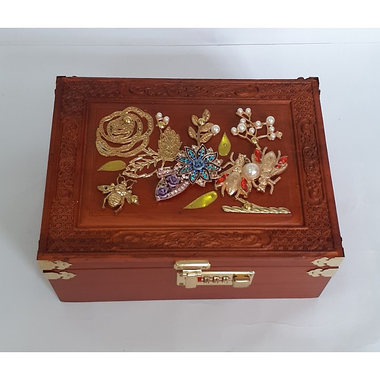 Hộp Trang Sức Khóa Gỗ Hương - Ảnh 2