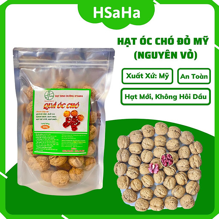 Hạt Óc Chó Đỏ HSaHa - Quả Óc Chó Đỏ Nguyên Vỏ Nhập Khẩu Mỹ, Hàng Mới, Ngon, Không Hôi Dầu, Dùng Làm Sữa Hạt