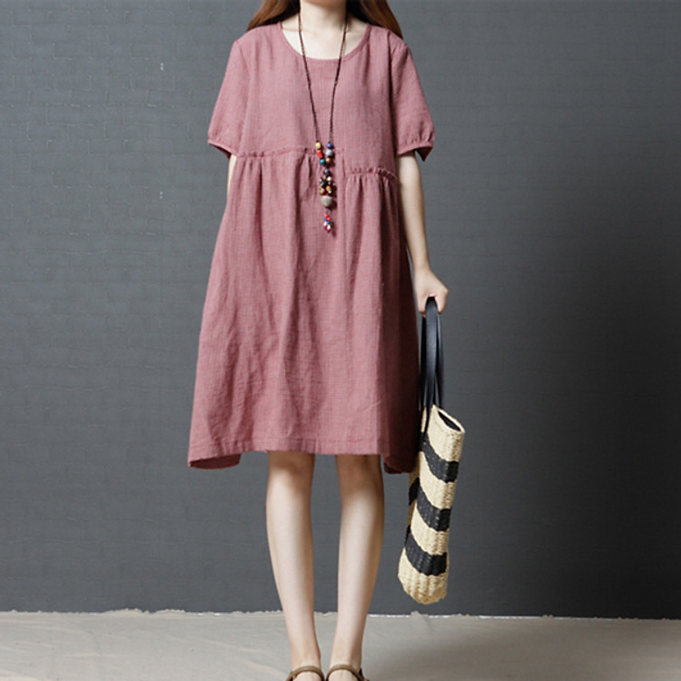 Đầm bầu kẻ caro DB-LAH01