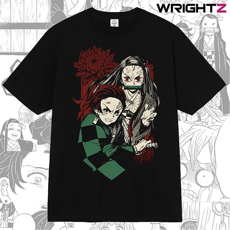 Áo thun Nezuko Tanjiro Anime Manga Demon Slayer Thanh Gươm Diệt Quỷ thời trang đường phố Nhật Bản chất cotton phom rộng