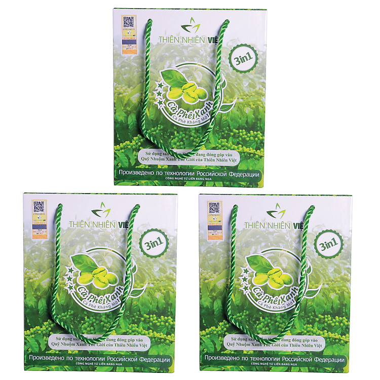 Cà Phê Xanh Kháng Mỡ 3 Trong 1 - Liệu Trình 30 Ngày (3 Hộp x 10 Gói)