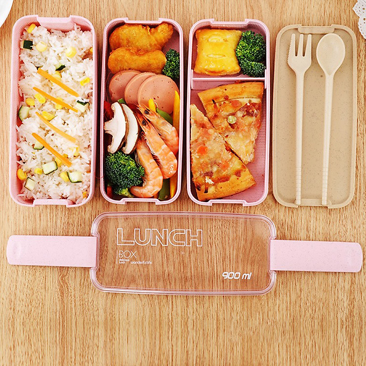 Hộp Đựng Cơm Lúa Mạch 3 Tầng