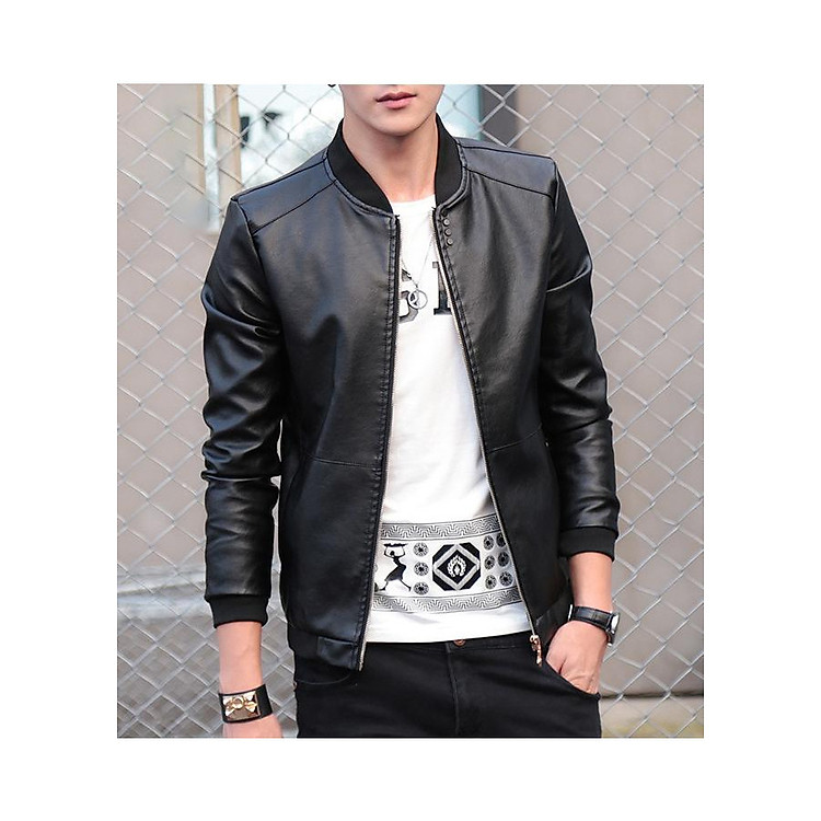 Áo Khoác Da Bomber Nam