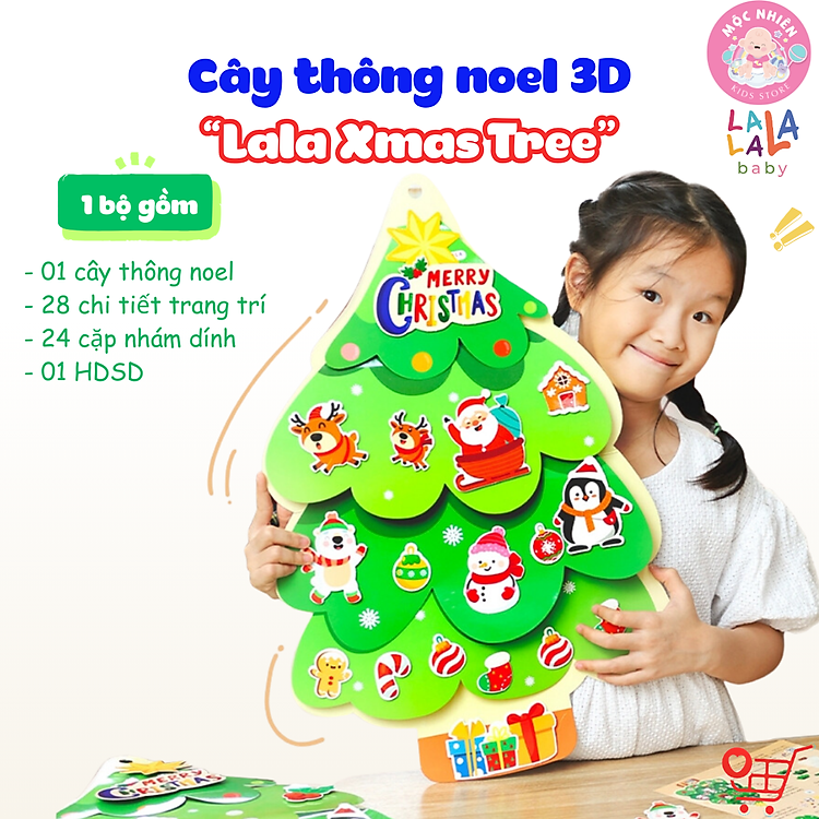 Tìm mua tại Avakids: Cây Thông Noel Treo Tường 3D LalaXmas - Ngập tràn khuyến mãi