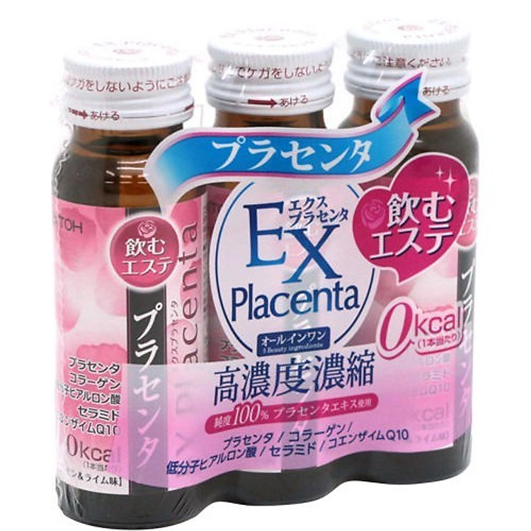 Nước Uống Bổ Sung Collagen Trắng Da Nhật Bản Naris ITOH Ex Placenta (50ml X 3 chai) – Hàng Chính Hãng