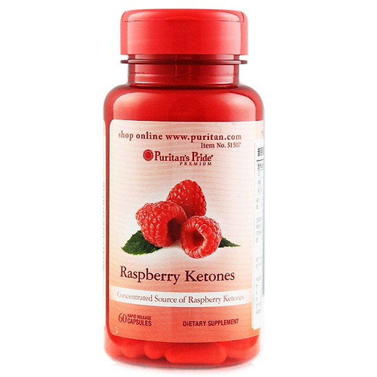 Thực phẩm chức năng bảo vệ sức khỏe, hỗ trợ giảm cân an toàn Rasperry Ketones (mâm xôi) 100mg