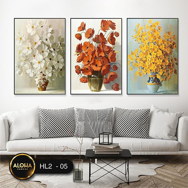 MUA 1 TẶNG 1 Bộ 3 Tranh Treo Tường Cầu Thang Canvas Khung Gỗ Tranh Phòng Ăn Phòng Ngủ Phòng Bếp Phòng Khách