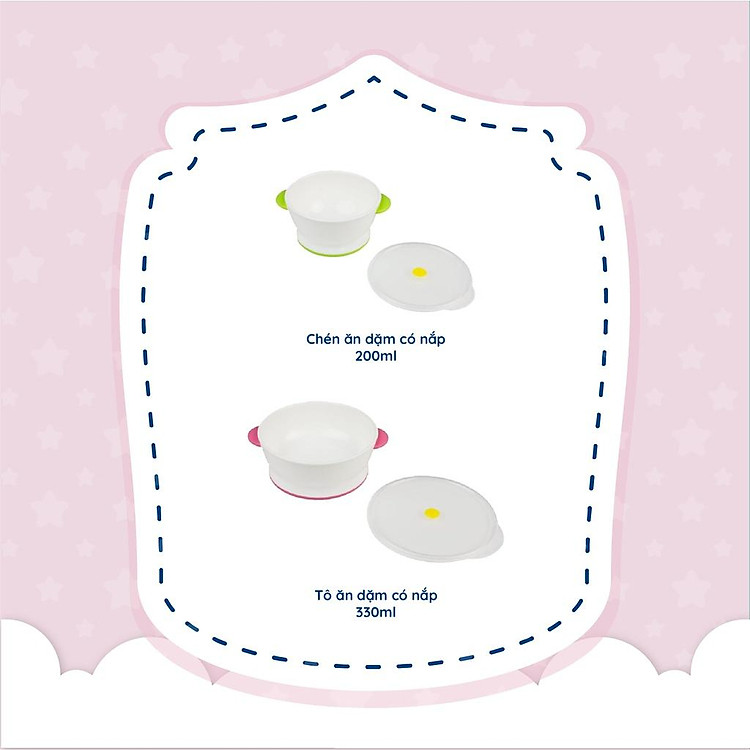 Chén ăn dặm có nắp Richell Nhật Bản dùng trong lò vi sóng | Baby
