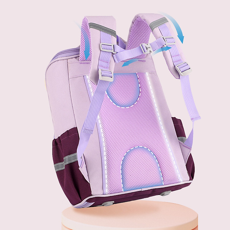 Balo chống gù dáng hộp cho bé HS9059 - Hồng Đậm - Ảnh 5