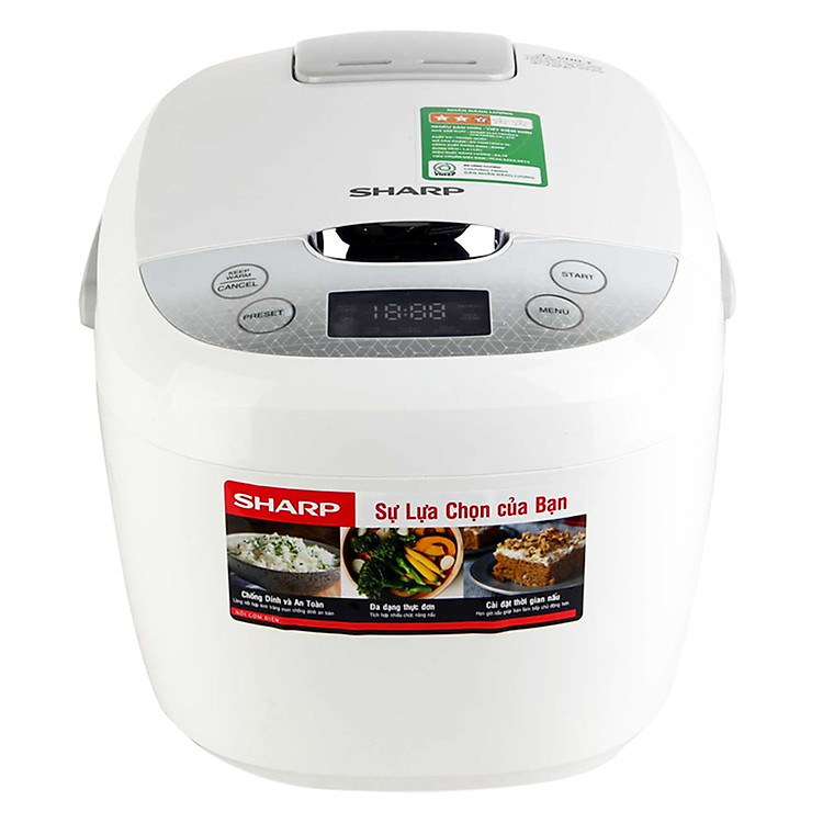 Nồi Cơm Điện Tử Sharp KS-COM186EV-GL (1.8L) - Hàng chính hãng
