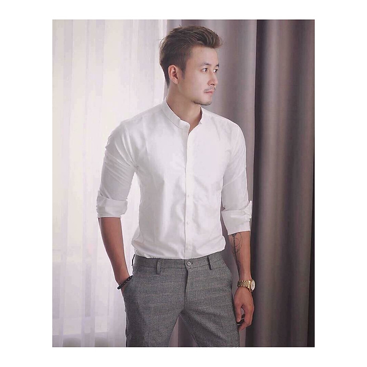 Áo Sơ Mi Nam Cổ Trụ Cao Cấp Y Hình