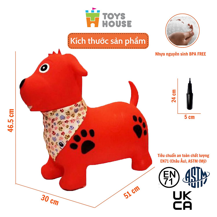 Mua tại Lazada: Thú nhún bơm hơi Toyshouse cún đỏ Chính hãng Ưu đãi
