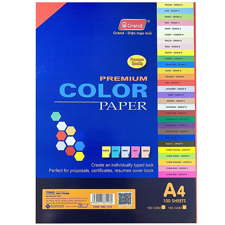 Bìa Giấy A4 Đậm ĐL – Đỏ