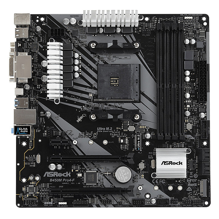 Bo Mạch Chủ Mainboard ASRock B450M Pro4-F Socket AM4 - Hàng Chính Hãng
