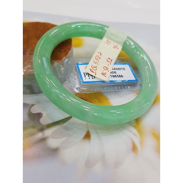 Vòng Cẩm Thạch Xanh Lý Bản Tròn ni 51-52
