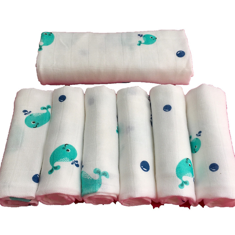 Set 6 khăn sữa sợi tre lụa và 1 khăn xô sợi tre lụa đa năng Lovingbaby - Siêu thấm hút, Mềm mịn, An toàn cho da bé - kích thước 30x30cm và 77x77cm