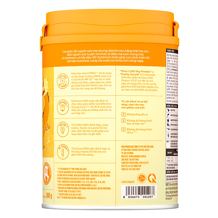 Sữa bột Vinamilk Optimum Gold 2 800g Tiết kiệm - Hình ảnh 2