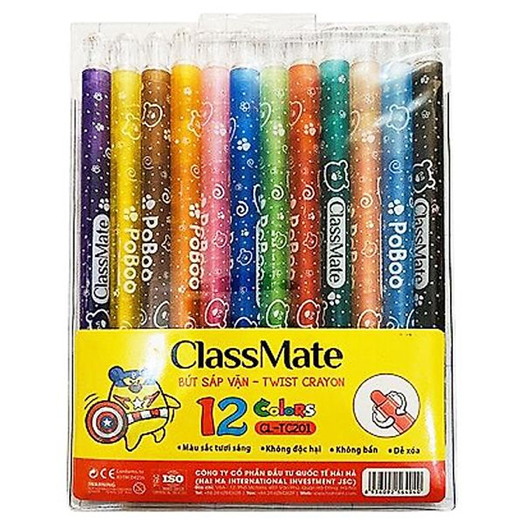 Bút Sáp Vặn Dài Classmate TC201 (12 màu) - Ảnh 2
