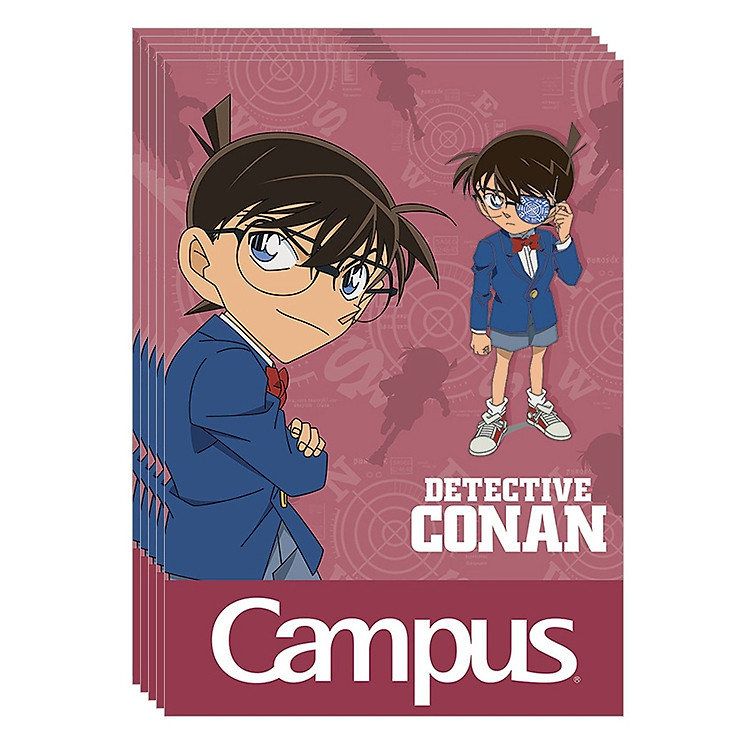 Bộ 5 Vở B5 200 Trang Campus Conan Mystery Kẻ Ngang Có Chấm - NB-BCNM200
