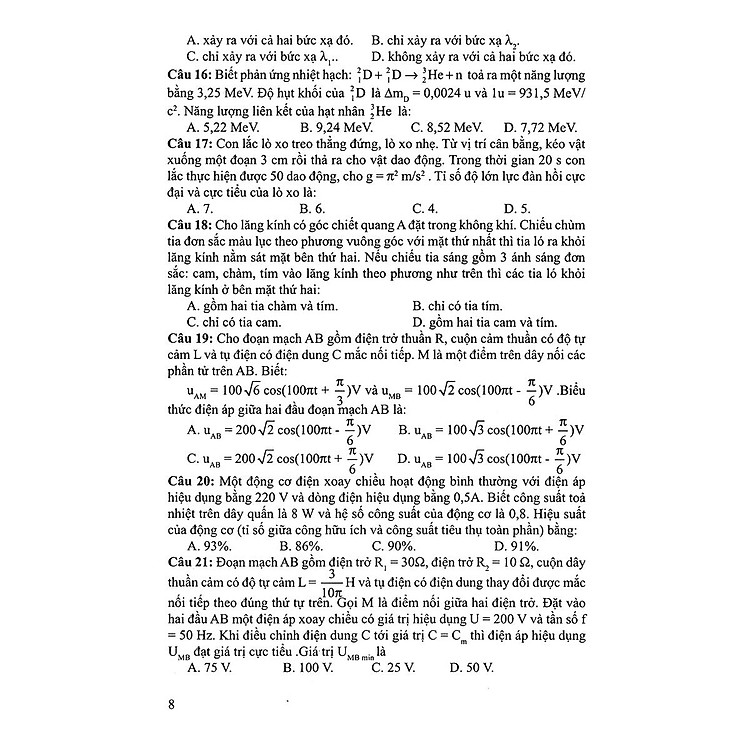 30 Bộ Đề Trắc Nghiệm Luyện Thi THPTQG 2019 - Khoa Học Tự Nhiên (Vật Lí - Hóa Học - Sinh Học) - Ảnh 4