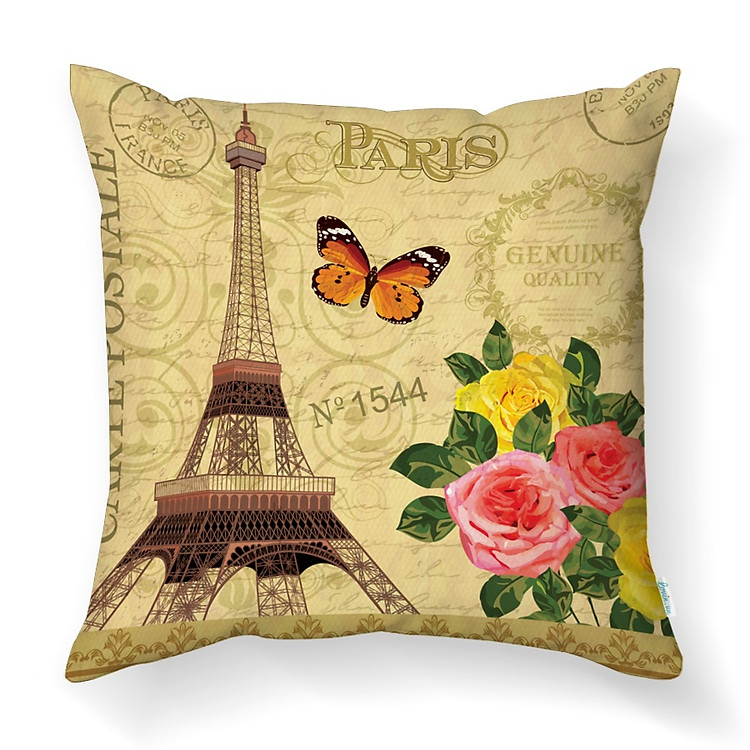 Gối Trang Trí Sofa LOVIN Paris Vintage Gv1050 Vải Canvas